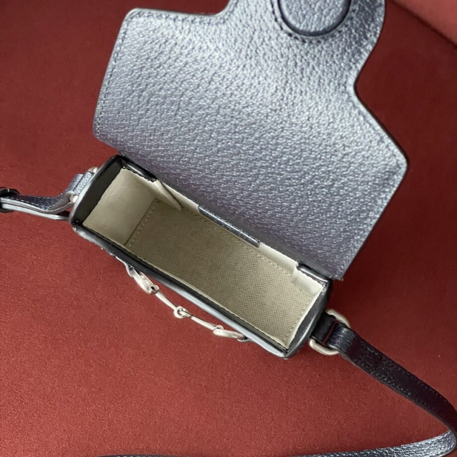 gucci 625615 black leather trim horsebit buckle 1955 mini bag